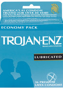 Trojan-enz Latex Condoms Lubricated Economy Pack 36 Each Per Box