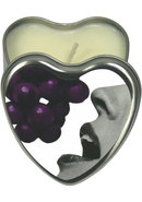 Earthly Body Hemp Seed Heart-shaped Edible Massage Candle Grape 4oz
