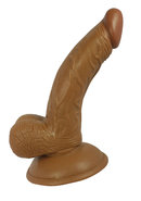 All American Mini Whoppers Curved Dildo With Balls Latin 5in - Caramel