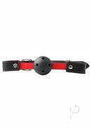 Sex And Mischief Hush Ball Gag Adjustable Strap - Black/red