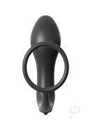 Anal Fantasy Collection Ass-gasm Cock Ring Vibrating Plug Kit Silicone Waterproof - Black