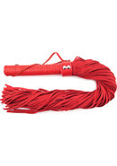 Rouge Suede Flogger With Leather Handle - Red