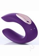Satisfyer Double Plus Silicone Usb Rechargeable Couples Vibrator - Purple