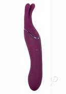 Tempt And Tease Sass Rechargeable Silicone Vibrator With Clitoral Stimulator - Purple