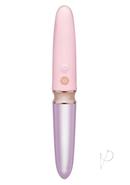 Secret Kisses Glass Lipstick Rechargeable Silicone Dual End Vibrator - Pink/clear