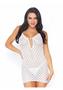 Leg Avenue Mini Dress With Lace Up Front And G-string - O/s - White